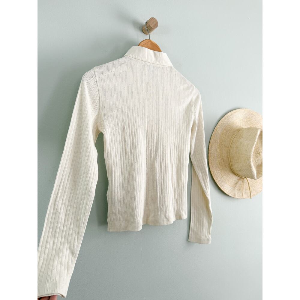 Madewell | NWT Pointelle-Knit Cardigan Top Vintage Ivory | Sz XS - Picture 10 of 10